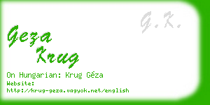 geza krug business card